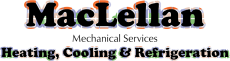 MacLellan Mechanical Services logo with tagline Heating, Cooling & Refrigeration with orange and green outlines